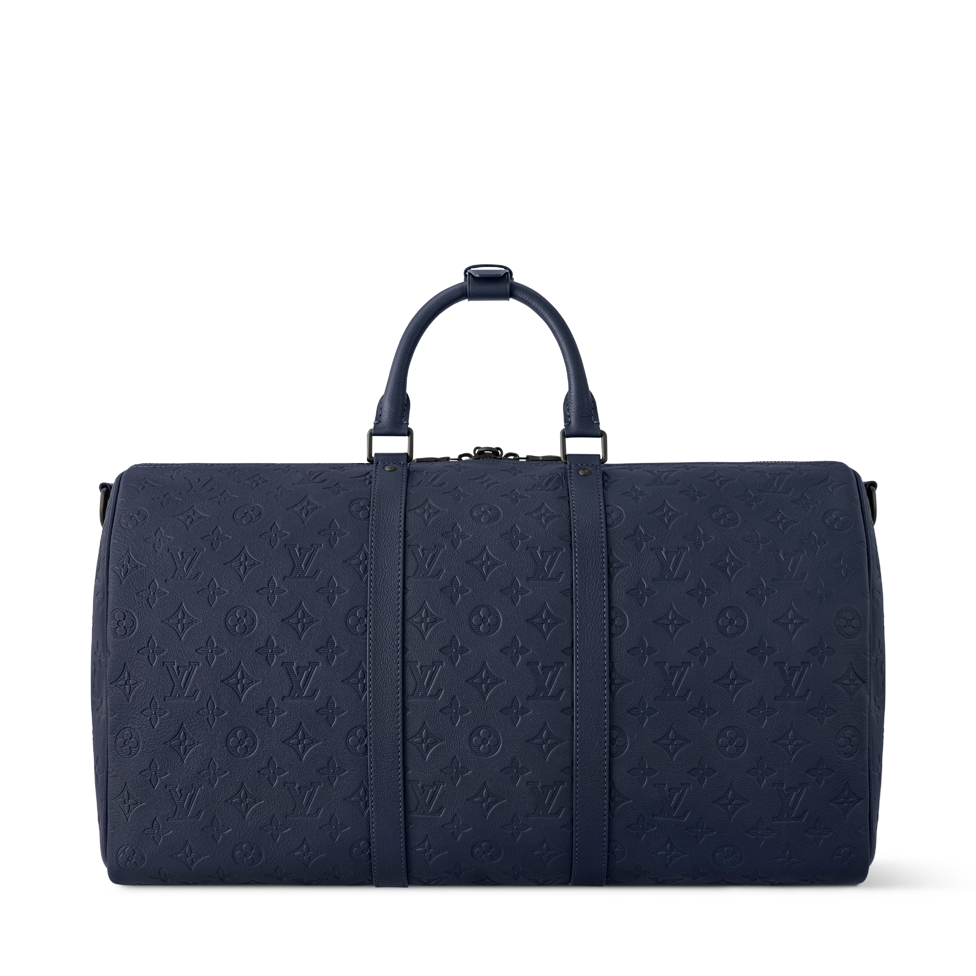 LOUIS VUITTON ケース ネイビー Keepall Bandoulière 50 Monogram Shadow - Men Bags | LOUIS VUITTON